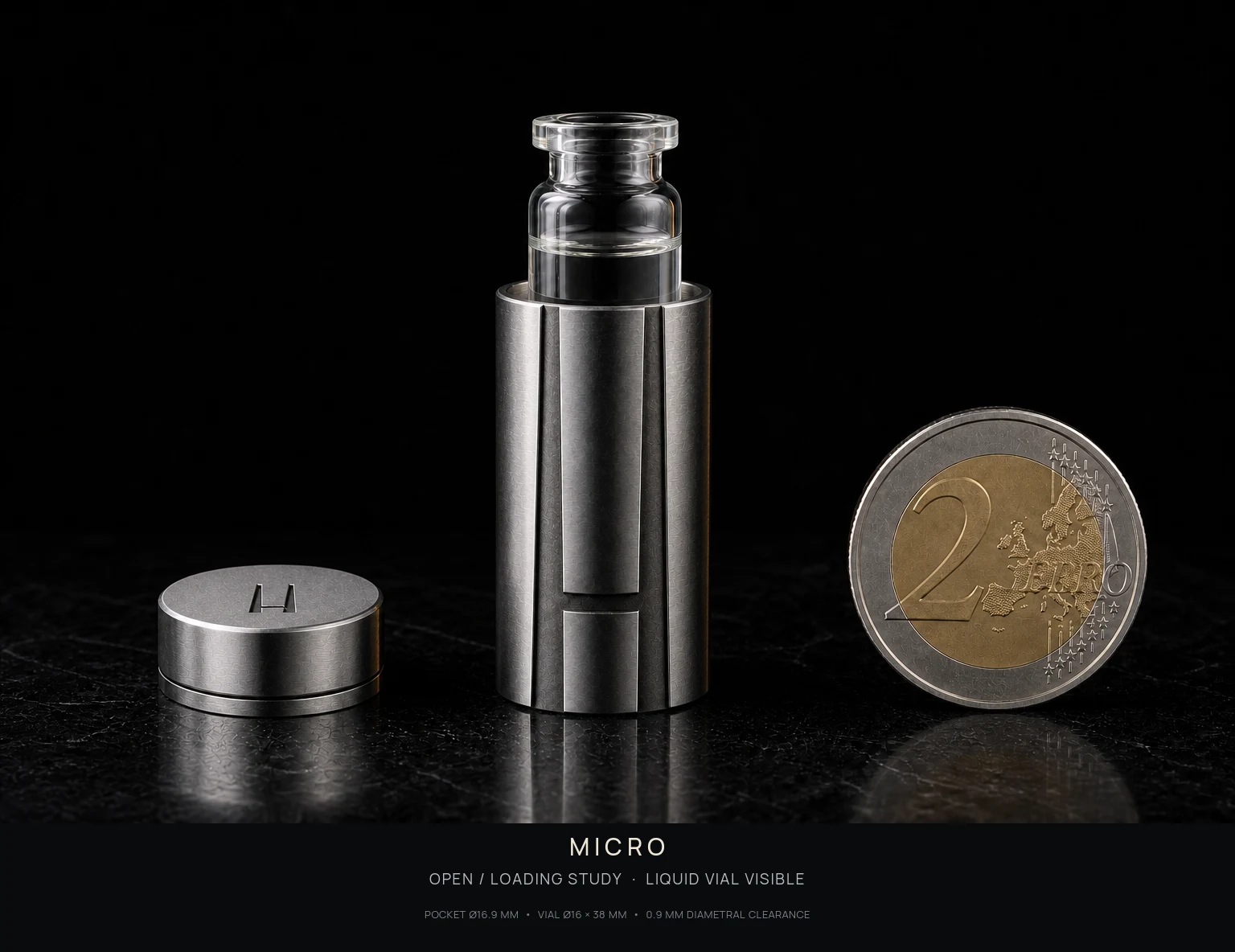 Open HIGHEST Micro vessel with its peptide vial partially raised and the lid placed alongside